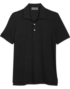 Paisley & Gray Slim Fit Polo, Black Zigzag