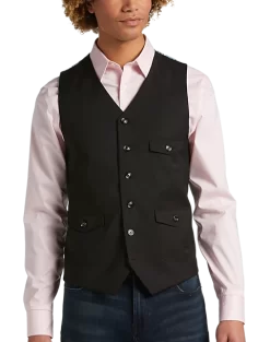Paisley & Gray Slim Fit Vest, Black