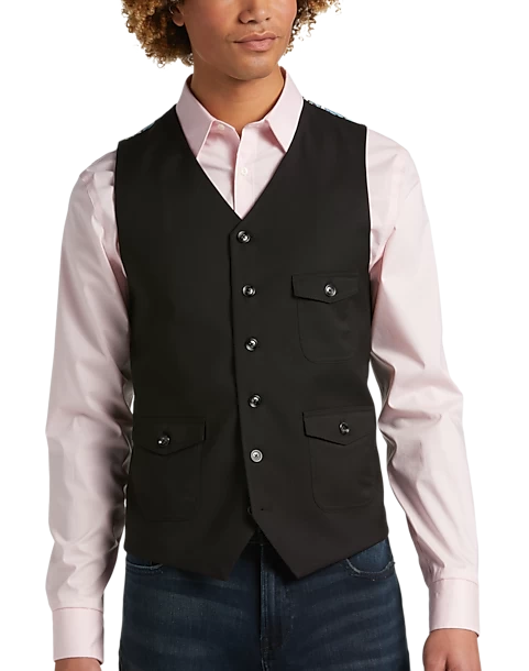 Paisley & Gray Slim Fit Vest, Black