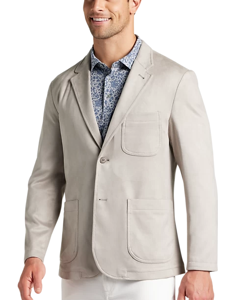 Joseph Abboud Modern Fit Ultrasuede Sport Coat, Light Gray