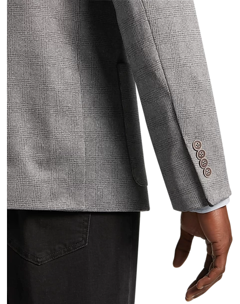 Awearness Kenneth Cole Modern Fit Soft Jacket, Gray Plaid - Image 2