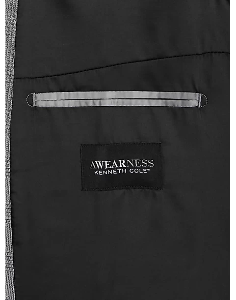 Awearness Kenneth Cole Modern Fit Soft Jacket, Gray Plaid - Image 3