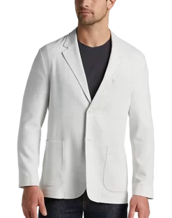 Awearness Kenneth Cole Modern Fit Heathered Knit Soft Jacket, Ivory