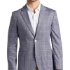 Michael Strahan Modern Fit Notch Lapel Crepe Knit Soft Jacket, Pink Glen Plaid
