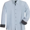 Michael Strahan Modern Fit Spread Collar 4-Way Stretch Sport Shirt, White Abstract Dot