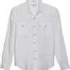 Lucky Brand Classic Fit Western Linen Sport Shirt, White