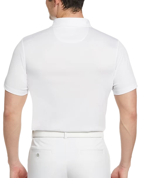 PGA Tour Classic Fit Printed Polo, White Asymmetric Tropical - Image 2