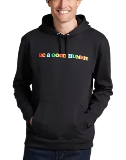 The Phluid Project Classic Fit Be A Good Human Graphic Hoodie, Black