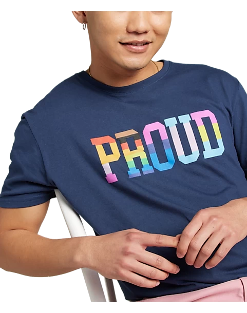 The Phluid Project Classic Fit Proud Graphic Crew, Navy - Image 2