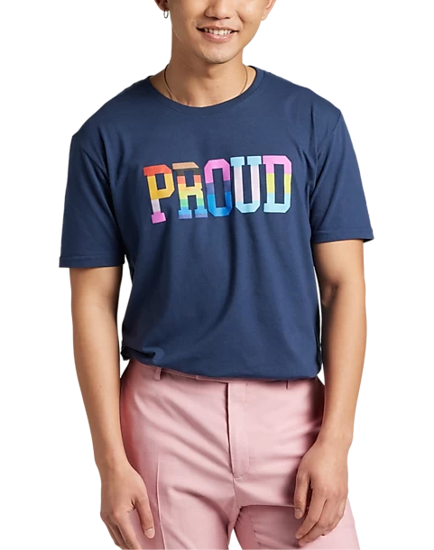 The Phluid Project Classic Fit Proud Graphic Crew, Navy