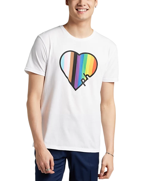 The Phluid Project Classic Fit Heart Graphic Crew, White