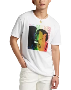 The Phluid Project Classic Fit It's Just Love Graphic Crew, White