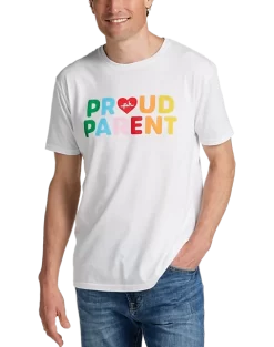 The Phluid Project Classic Fit Proud Parent Graphic Crew, White