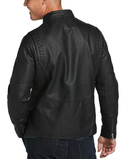 Awearness Kenneth Cole Modern Fit Moto Jacket, Camel Faux Leather - Image 2