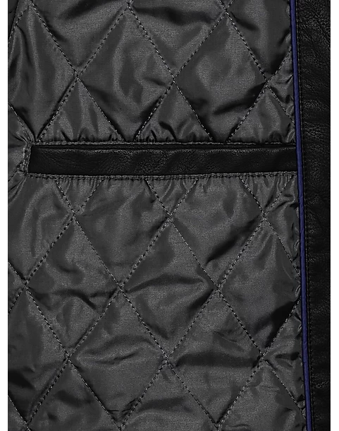 Awearness Kenneth Cole Modern Fit Moto Jacket, Navy Faux Leather - Image 3