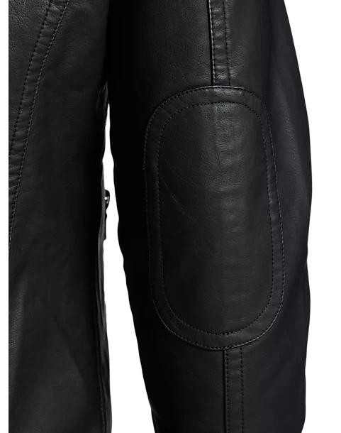 Awearness Kenneth Cole Modern Fit Moto Jacket, Camel Faux Leather - Image 4