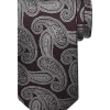 Pronto Uomo Narrow Tie, Burgundy And Charcoal Paisley