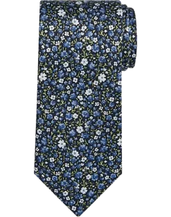 Joseph Abboud Narrow Tie, Navy & Blue Floral