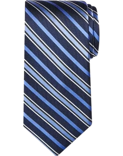 Pronto Uomo Narrow Tie, Blue Stripe