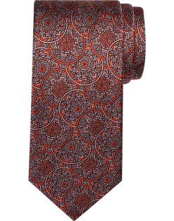 Pronto Uomo Narrow Tie, Orange Medallion
