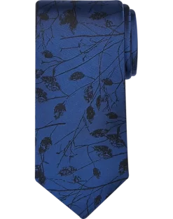 Pronto Uomo Narrow Tie, Navy Marsh Twigs