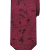 Pronto Uomo Narrow Tie, Burgundy Marsh Twigs