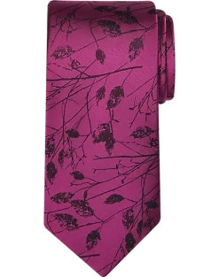 Pronto Uomo Narrow Tie, Fuchsia Marsh Twigs