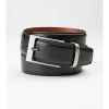 Joseph Abboud Feather Edge Stitched Leather Belt, Black