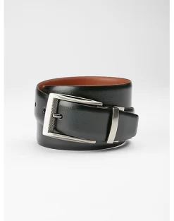 Joseph Abboud Feather Edge Reversible Belt, Burgundy