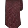 Pronto Uomo Narrow Tie, Burgundy Tonal Grid