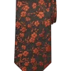 Pronto Uomo Narrow Tie, Orange Floral