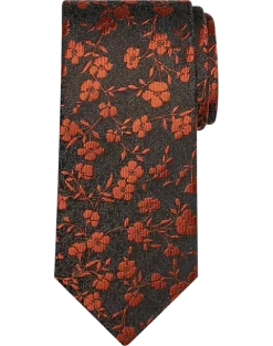 Pronto Uomo Narrow Tie, Orange Floral