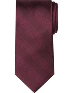 Pronto Uomo Narrow Tie, Burgundy Stripe