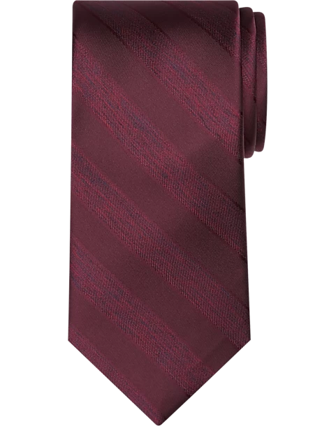 Pronto Uomo Narrow Tie, Burgundy Stripe