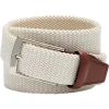 Joseph Abboud Woven Casual Belt, Ivory & White Diamond Check