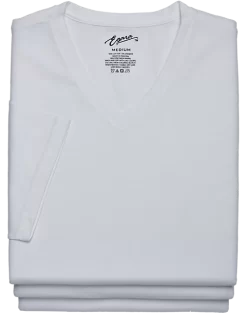 Egara Slim Fit V-Neck T-Shirt, 3-Pack, White