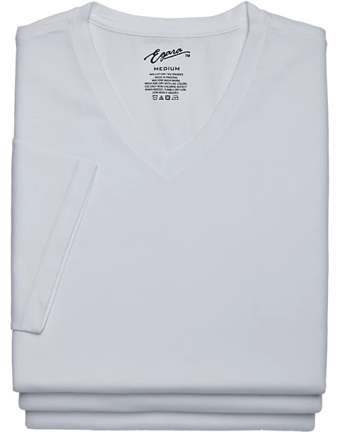 Egara Slim Fit V-Neck T-Shirt, 3-Pack, White