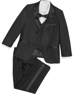 Peanut Butter Collection Slim Fit Toddlers Tuxedo, Black