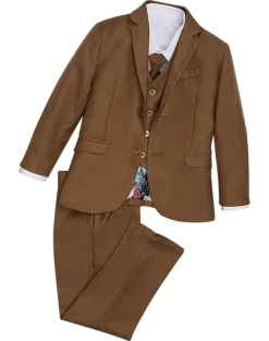 Peanut Butter Collection Slim Fit Toddlers Tuxedo, Brown