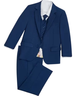 Peanut Butter Collection Slim Fit Toddlers Tuxedo, Cobalt Blue