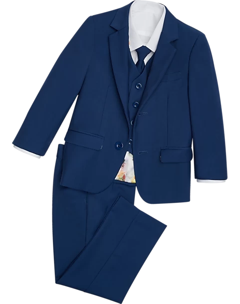 Peanut Butter Collection Slim Fit Toddlers Tuxedo, Cobalt Blue