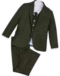 Peanut Butter Collection Slim Fit Toddlers Tuxedo, Olive